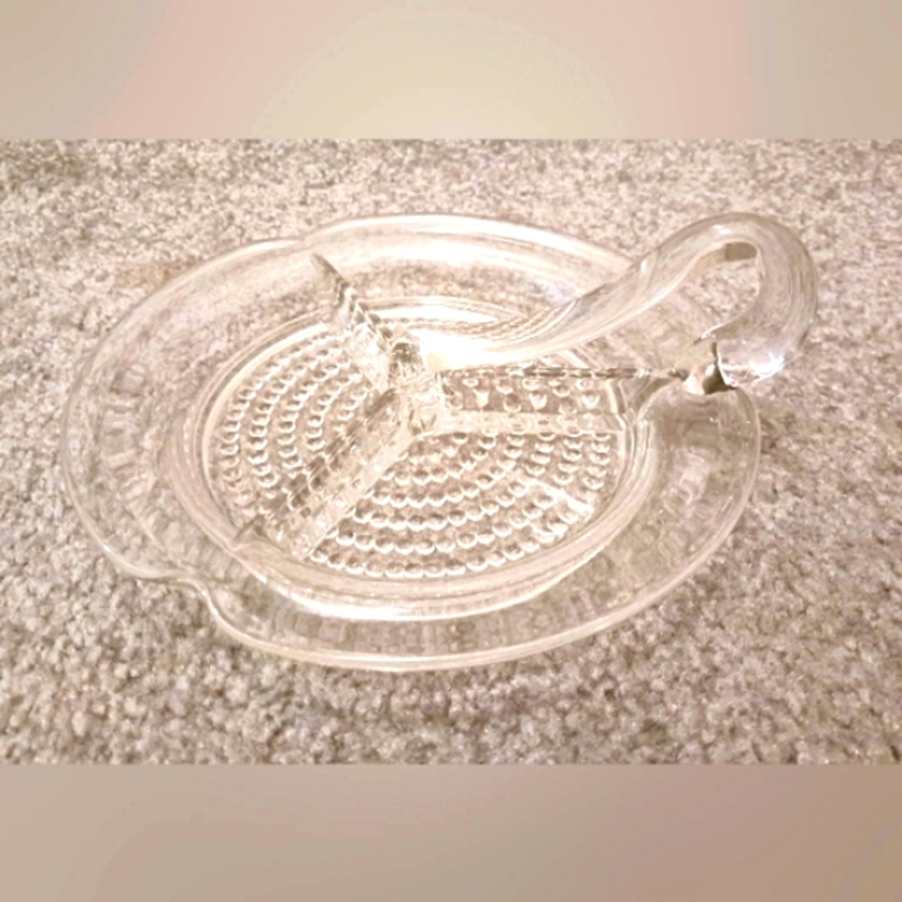 Vintage Glass Candlewick Crystal Serving Dish
